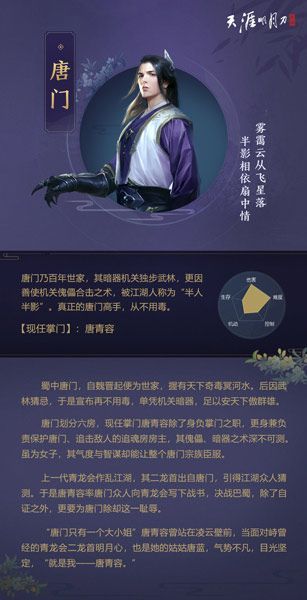 天涯明月刀手游唐门攻略 2020最新门派玩法介绍[多图]图片2